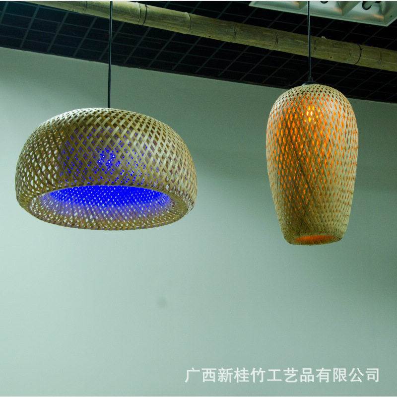 薪蓕工艺竹编灯笼灯罩台灯中系酒店餐厅火锅店创意卧室床头灯直销