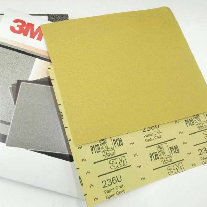 现货 3M 236U干磨砂纸 黄色背绒背胶干磨砂纸 漆面金属抛光打