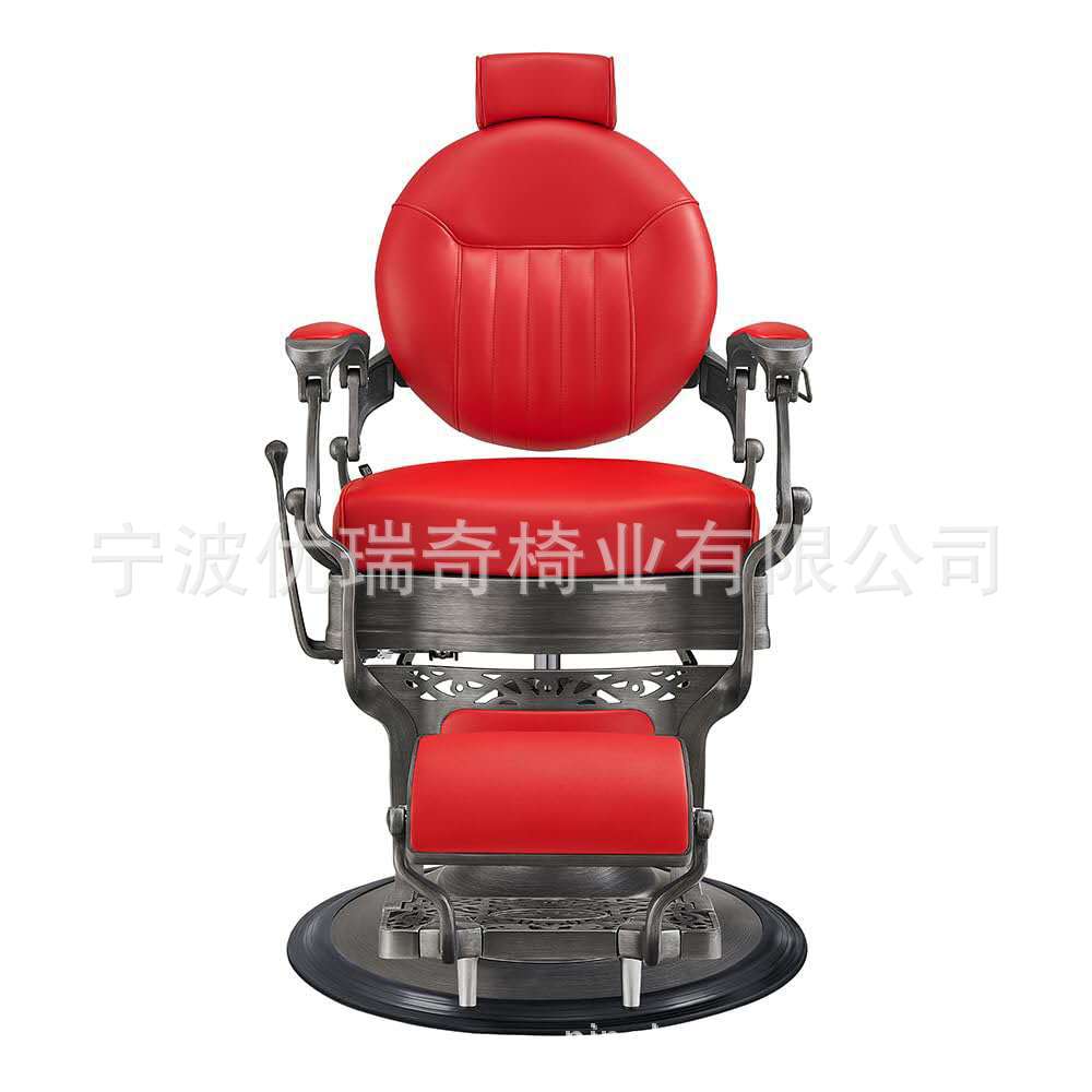 升降油头理发椅子放倒刮胡椅重金属美发椅外贸理发店椅子轻奢椅子