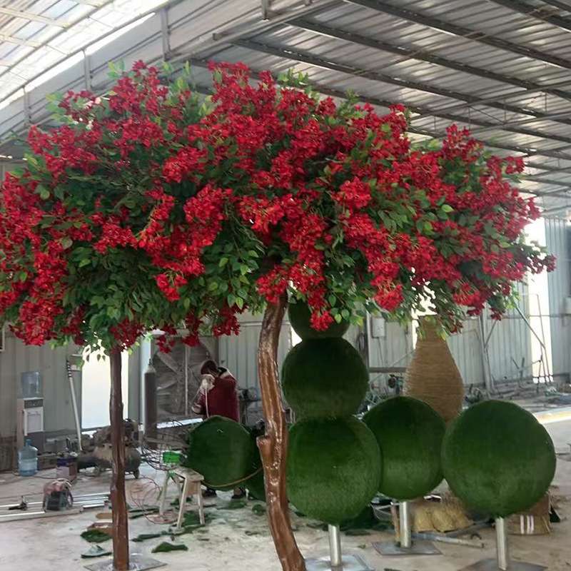 仿真三角梅景观绿植三角梅树三角梅装饰室内客厅落地仿真红色花树
