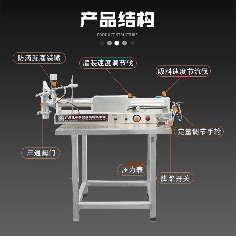 自动卧式液体灌装机 蜂蜜酒精定量灌装设备 膏体定量自吸灌装机