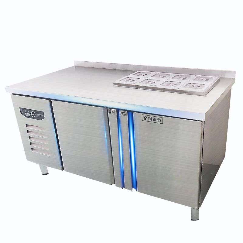沙拉台开槽冰柜冷藏工作台小菜冰箱操作台麻辣烫冷藏柜水吧台节能