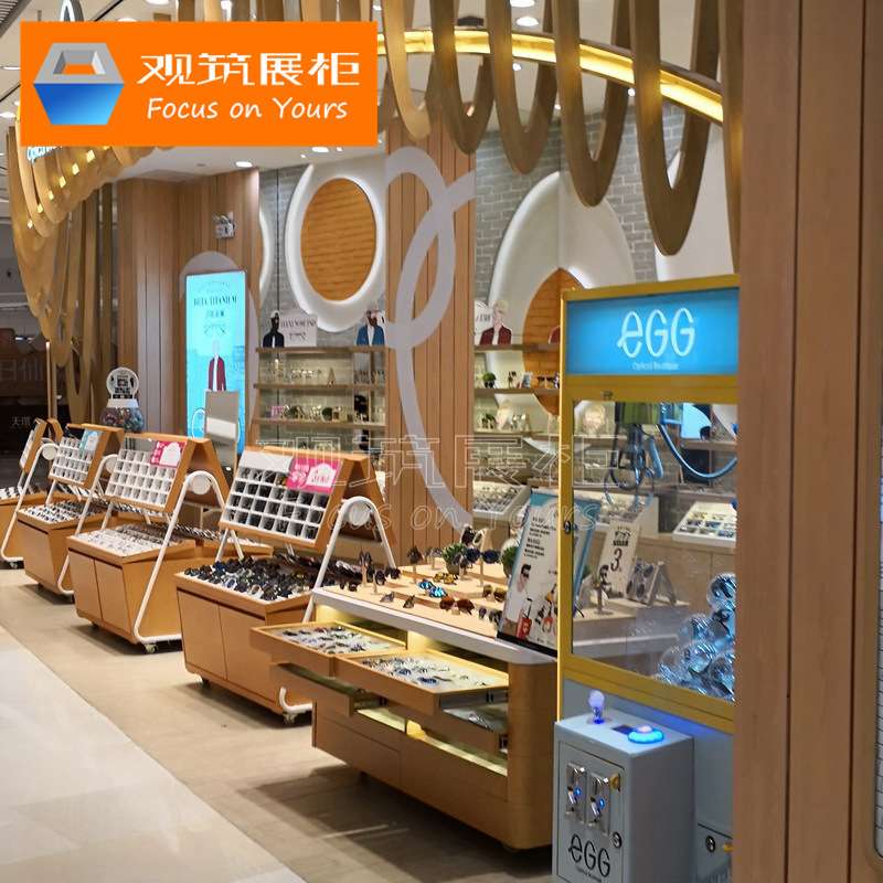眼镜店促销展示柜背柜 时尚墨镜太阳镜展示台实木烤漆陈列柜矮柜