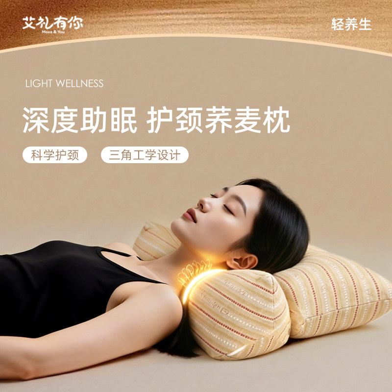 睡觉荞麦枕助眠颈椎枕护颈椎成人夏季家用枕电加热按摩枕CJ