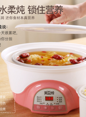 美益炖 H06A隔水炖锅家用煮粥神器上蒸下炖电炖盅陶瓷煲汤锅保