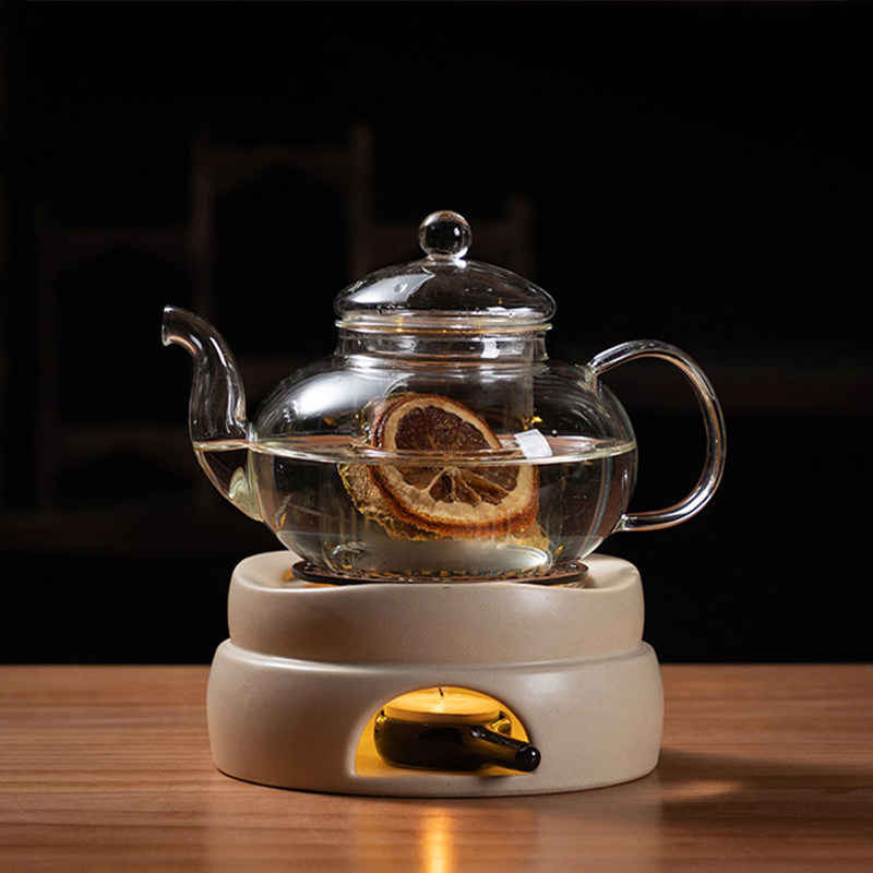 日式温茶炉套装温茶器陶瓷家用暖茶炉蜡烛加热恒温保温底座高档