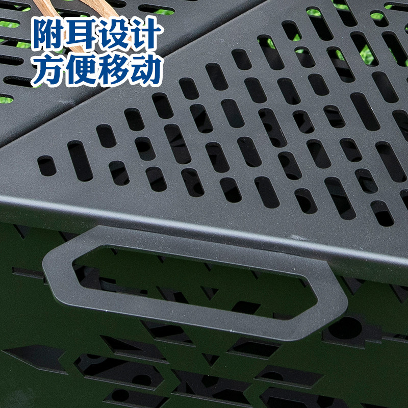 烧烤架户外焚火台露营取暖烤火炉可携式折叠炭柴火炉烧烤炉篝火架