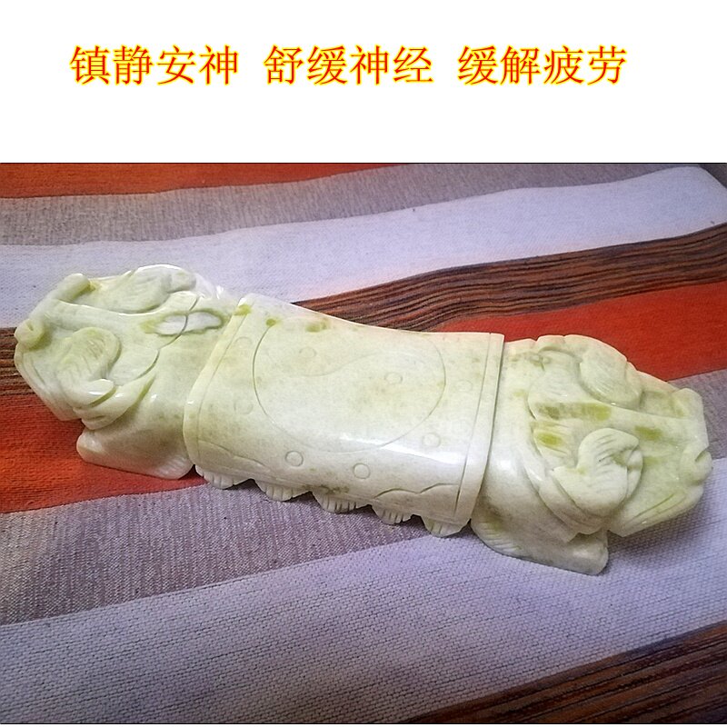 心选蓝田玉石颈椎硬枕宫廷保健安神助眠石头枕头老人父母凉枕头