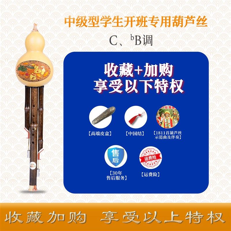中级型学生开班专用葫芦丝葫芦丝C调降B调