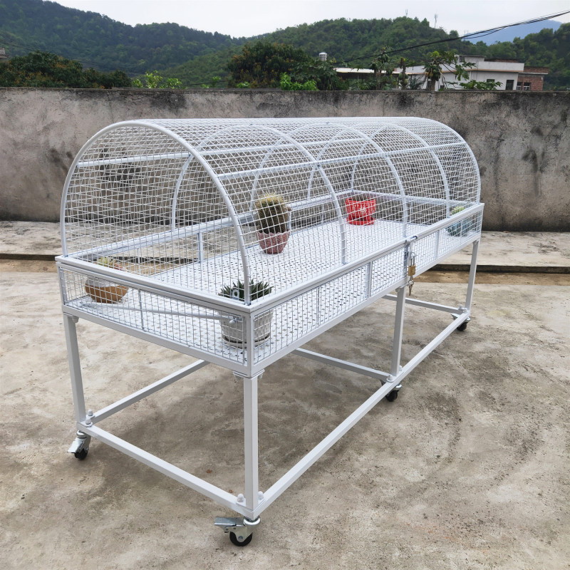 多肉防盗花架阳台露养铁艺网格花架可移动户外简约花盆架防鼠防鸟