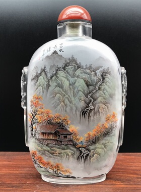 鼻烟壶内画兽头壶纯手工特色家居创意摆件商务外事礼品瓶内画