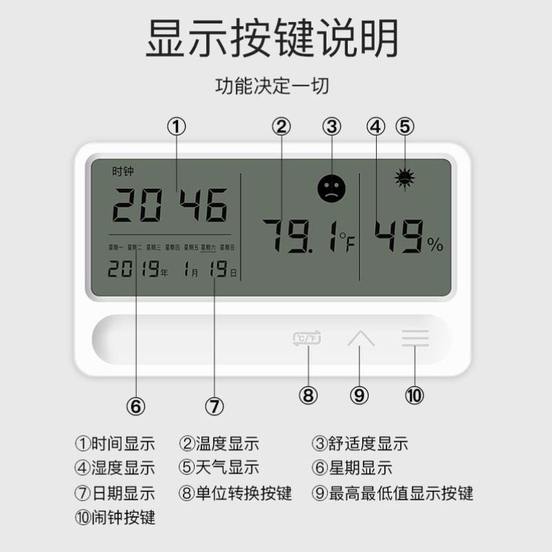 室内外温湿度计高精度电子干湿度显示仪家用婴儿房精准挂墙测温表