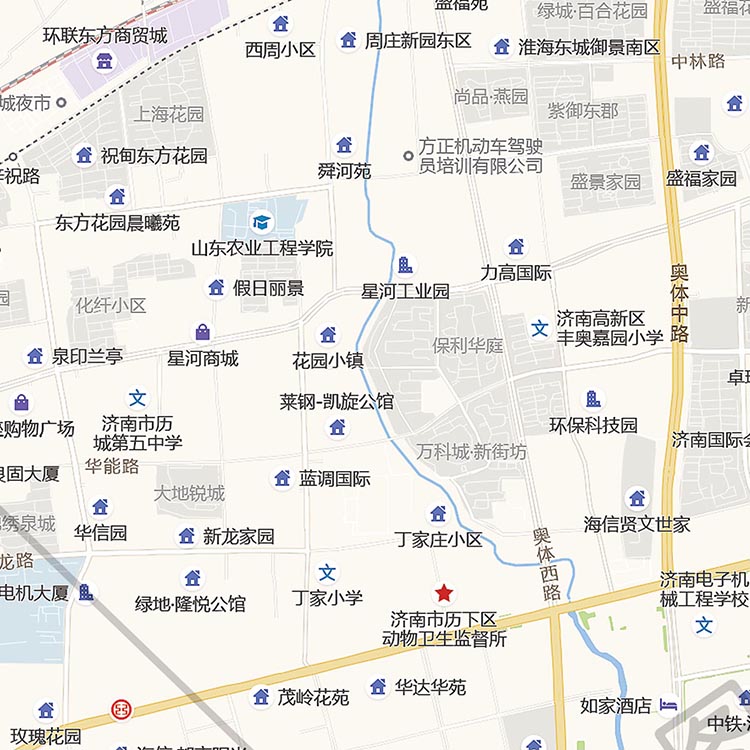 2025新款济南市城区地图办公室挂图高清防水墙壁装饰实物推荐定制