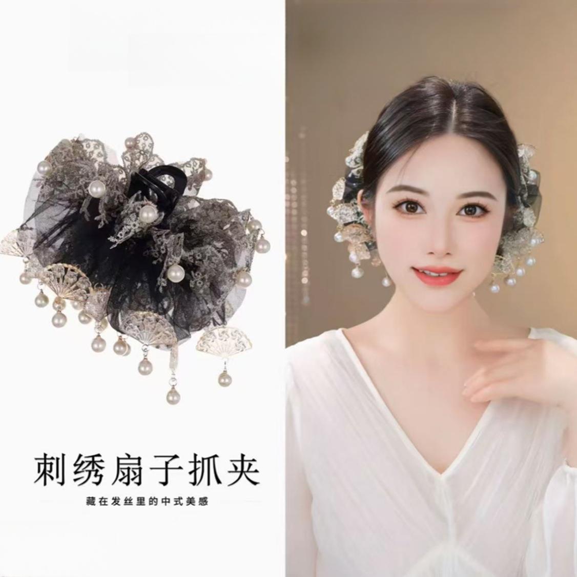 【云扇织梦】鲨鱼夹新中式氛围感手工气质风抓夹发饰m