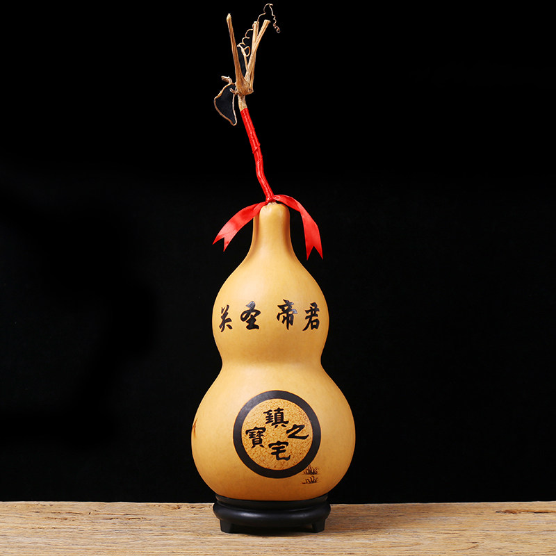 天然大葫芦摆件手工烙画客厅办公工艺礼品【关圣帝君】