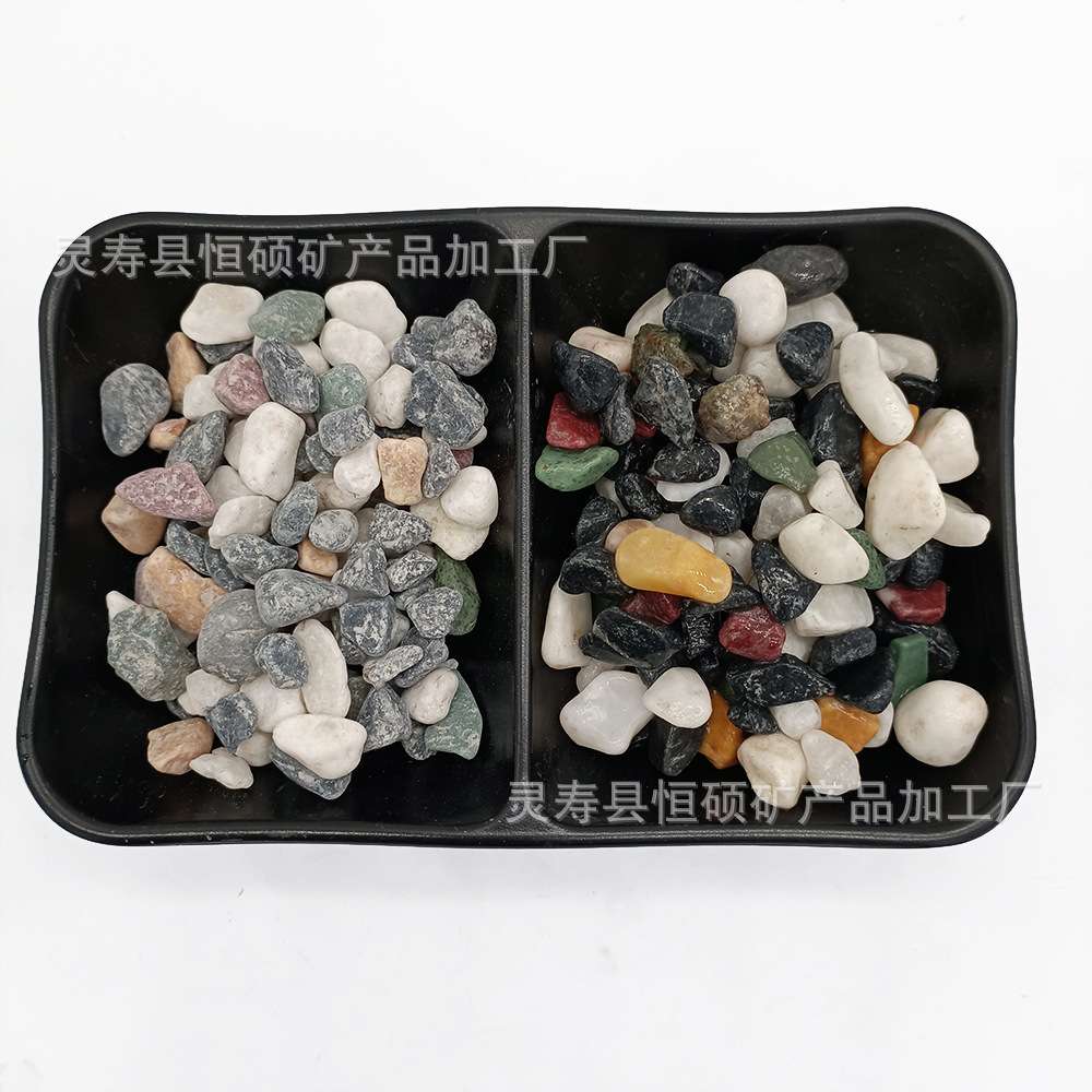 厂家供应鱼缸装饰大颗粒彩石 铺路石园艺七彩石鱼缸彩色鹅卵石