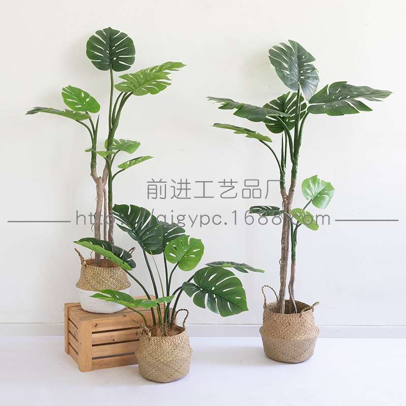 室内北欧网红绿植盆栽仿真旅人蕉天堂鸟贵妃葵植物龟背树盆景落地