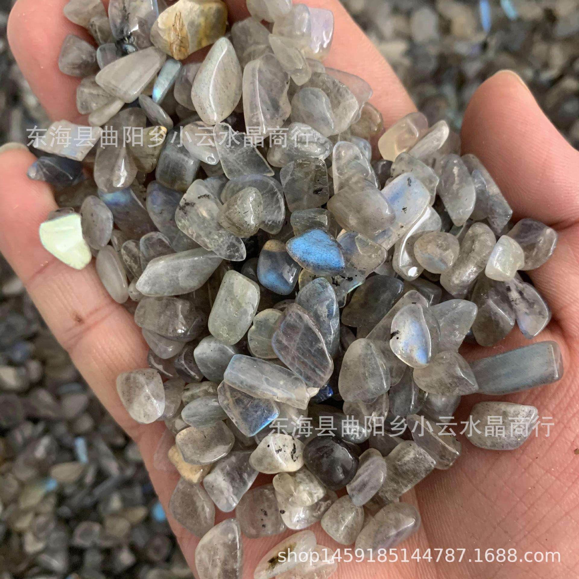 天然拉长石月光石水晶碎石居家办公摆件厂家