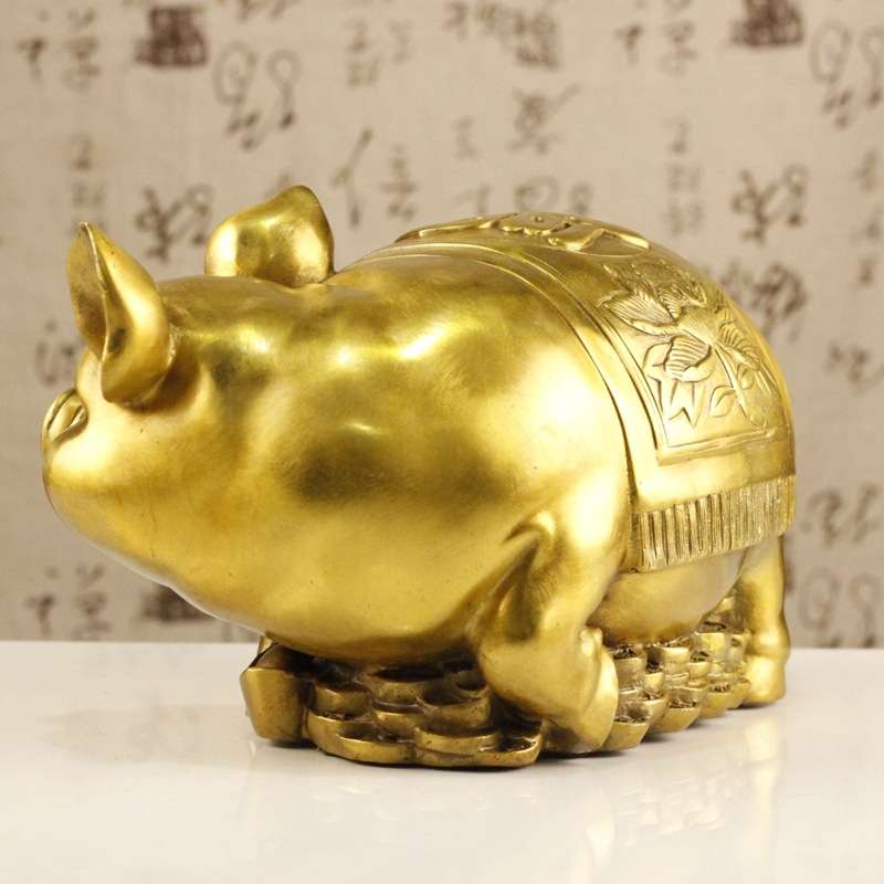 铜福字猪铜猪大福猪生肖猪家居客厅摆设装饰品工艺品