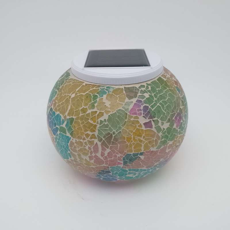 太阳能马赛克玻璃瓶罐灯太阳能庭院灯七彩地插灯创意装饰花园灯