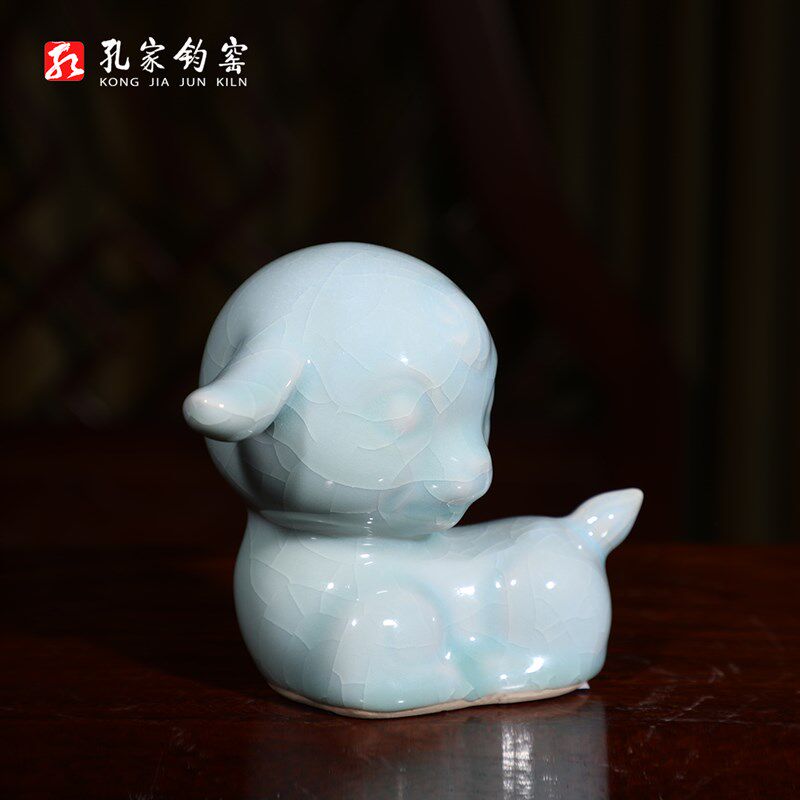 孔家钧窑【生肖羊】神垕钧瓷陶瓷礼品摆件纯手工家居十二属相饰品