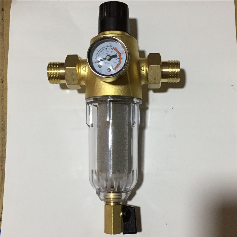 控压稳压前置过滤器带压力表家用中央净水器不锈钢过滤器铜前置