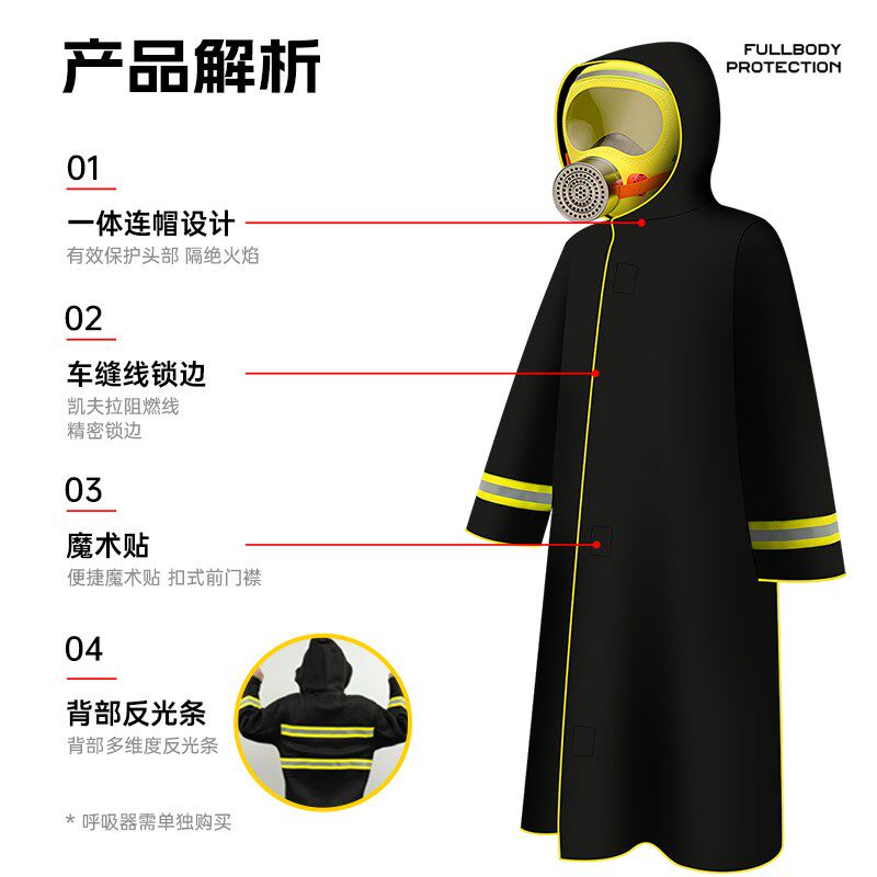 防火斗篷碳纤维棉消防专用家用灭火毯消防防火毯披风衣服火灾逃生