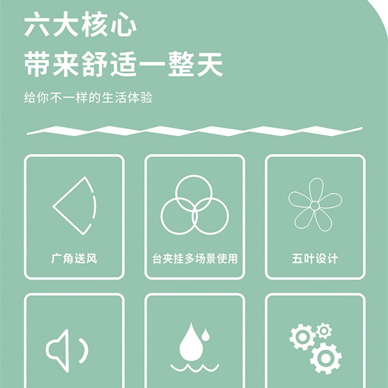 中联小风扇夹扇学生宿舍床上夹式大风力静音家用办公室桌面台挂扇