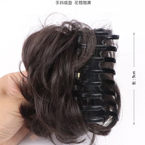 古风汉服头饰丸子头假发包女小抓夹盘发假发圈花苞头卷发包发髻