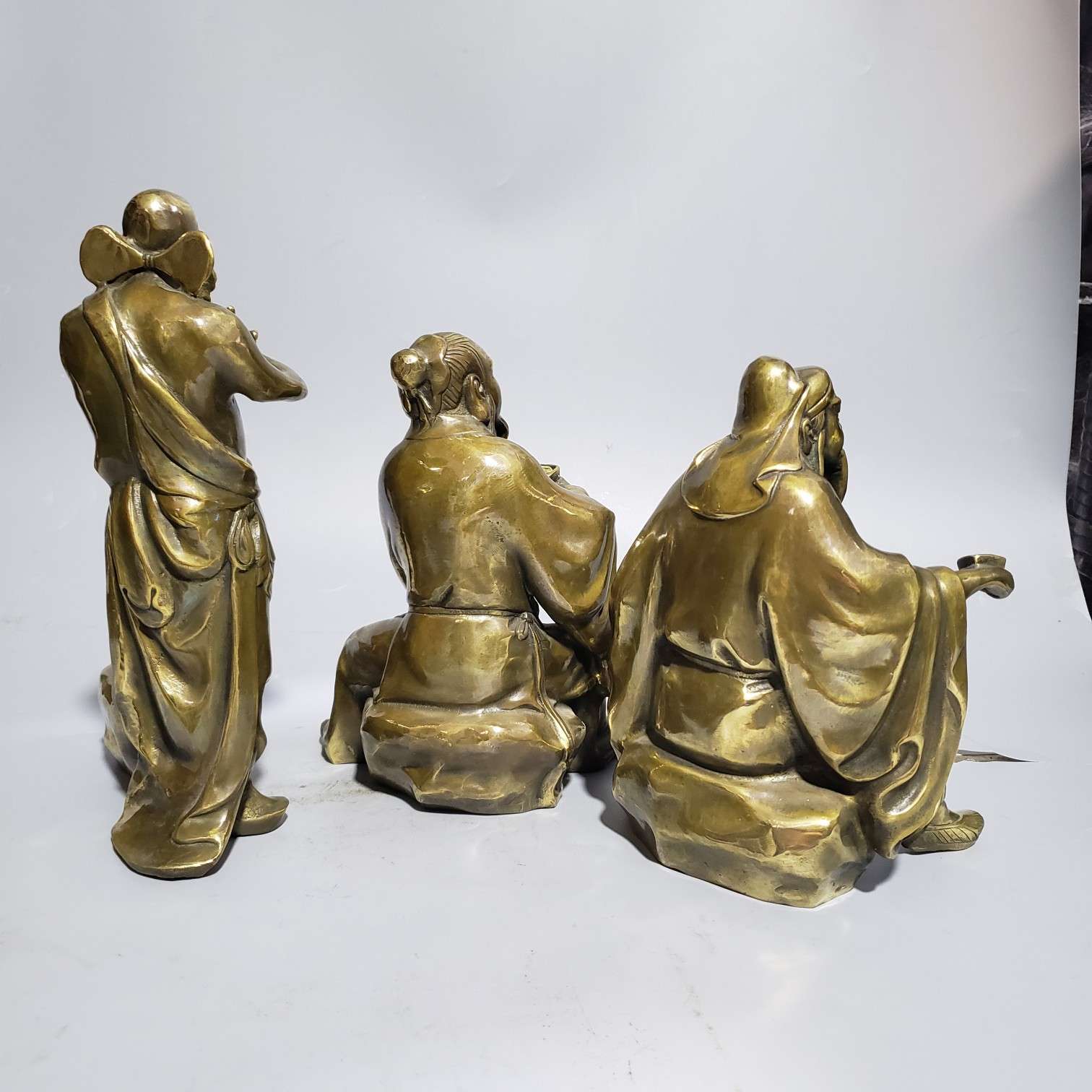 纯铜刘关张三结义摆件桃园三结义刘备关羽张飞铜关公家居工艺品