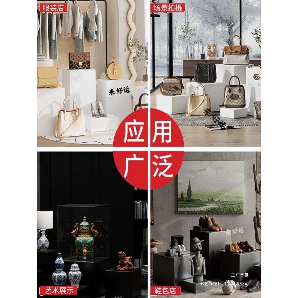 木质哑光黑色烤漆方形展示台底座其他人造板