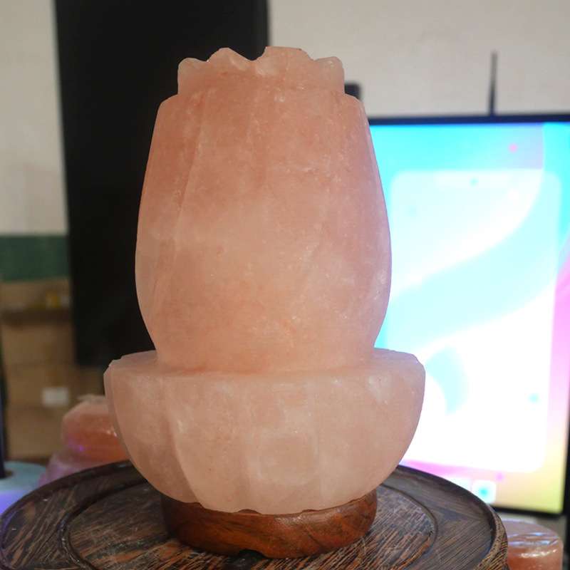 喜马拉雅水晶盐灯工艺品摆件创意盐灯床头灯装饰台灯小夜灯