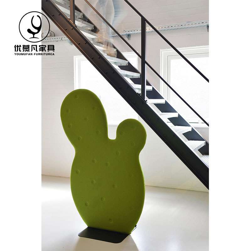 仙人掌布艺屏风售楼处儿童区创意客厅装饰隔断北欧网红设计师款