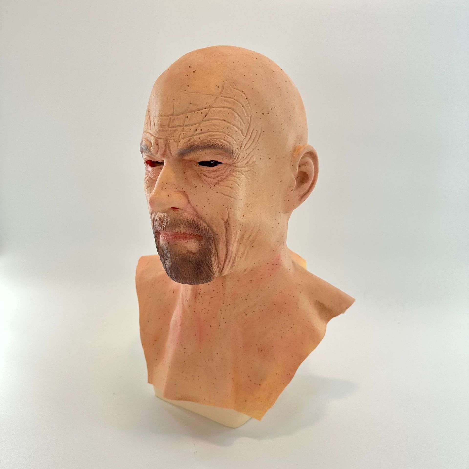 万圣节面具绝命毒师面具头套海森堡老白头像3d真人头套万圣节道具