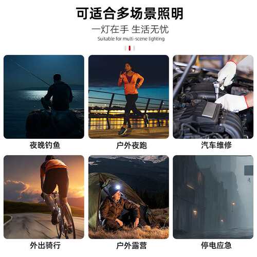 夜钓头戴式黑豹BP-619强光LED防水长续航轻便户外露营照明灯