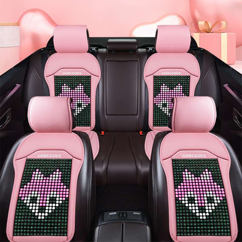 新卡罗拉雷凌威驰凯美瑞RAV4锐志免绑汽车座套四季通用木珠坐垫