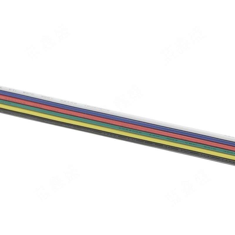 RGBWW连接线 22AWG 6pin并线 6pin灯具灯带延长线 1007彩排线