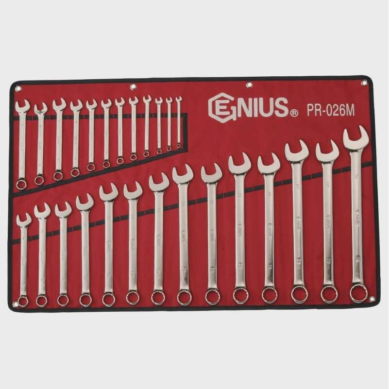 GENIUS天赋工具26件套精抛光公制梅花开口两用扳手组套装PR-026M