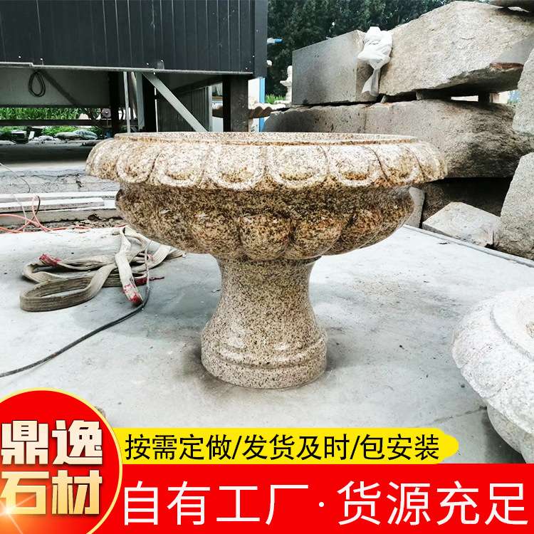 石头花盆树池花钵大理石欧式户外别墅花园花坛摆件花岗岩石雕花盆