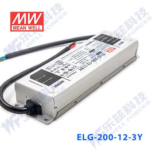 200W明纬1400mA恒流可调调光LED电源ELG-200-C1400AB 71-142V