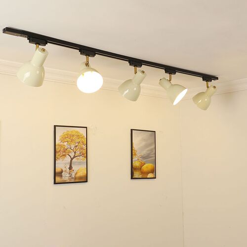 新款奶油风led客厅餐厅轨道灯背景墙聚光射灯商用店铺补光导轨灯