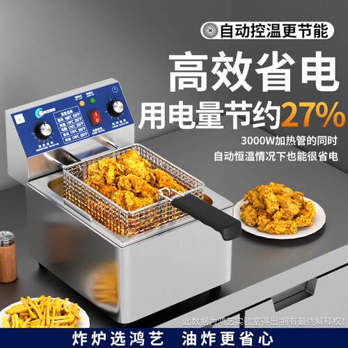 鸿艺油炸锅电炸炉商用油炸炉摆摊自动控温电炸锅炸串专用炸锅双缸
