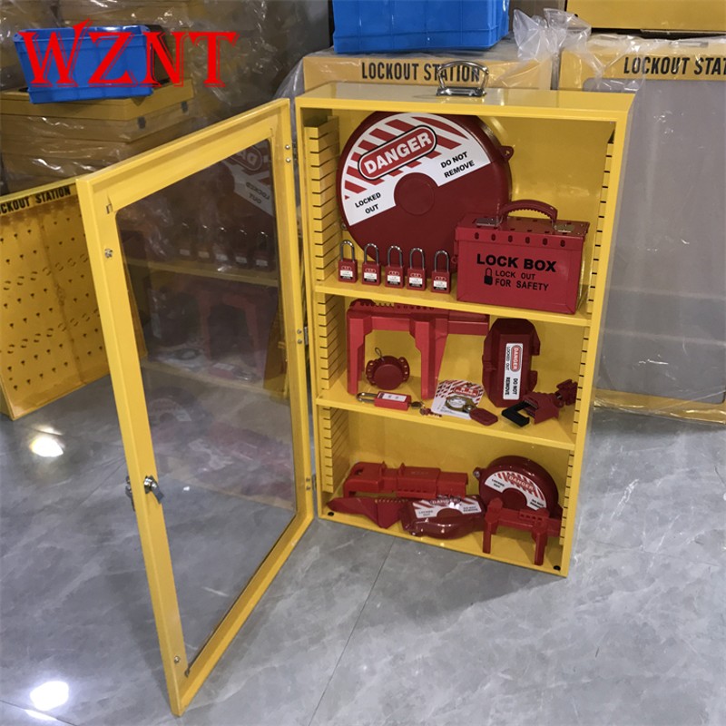 工业锁具工作站一体壁挂式透明带盖金属安全锁具站展示柜管理箱