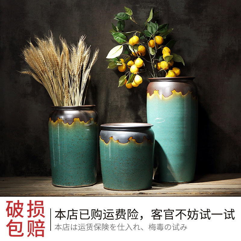 美式欧式景德镇大花瓶客厅装饰餐桌摆件插干花水培富贵竹鲜花花器