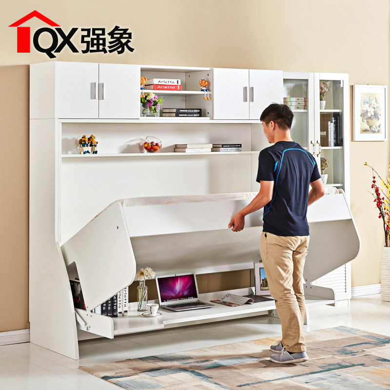 小户型多功能隐形家具 书桌书柜组合床 百变电脑桌隐形床FL-003