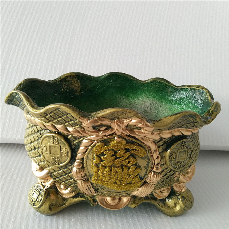 发财树花盆聚宝盆特大号仿古色盆栽招财进宝盆栽浮雕个性花盆