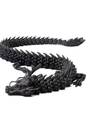 3d打印关节龙中国龙模型玩具龙摆件卡通全身可动红龙缸造景可沉水