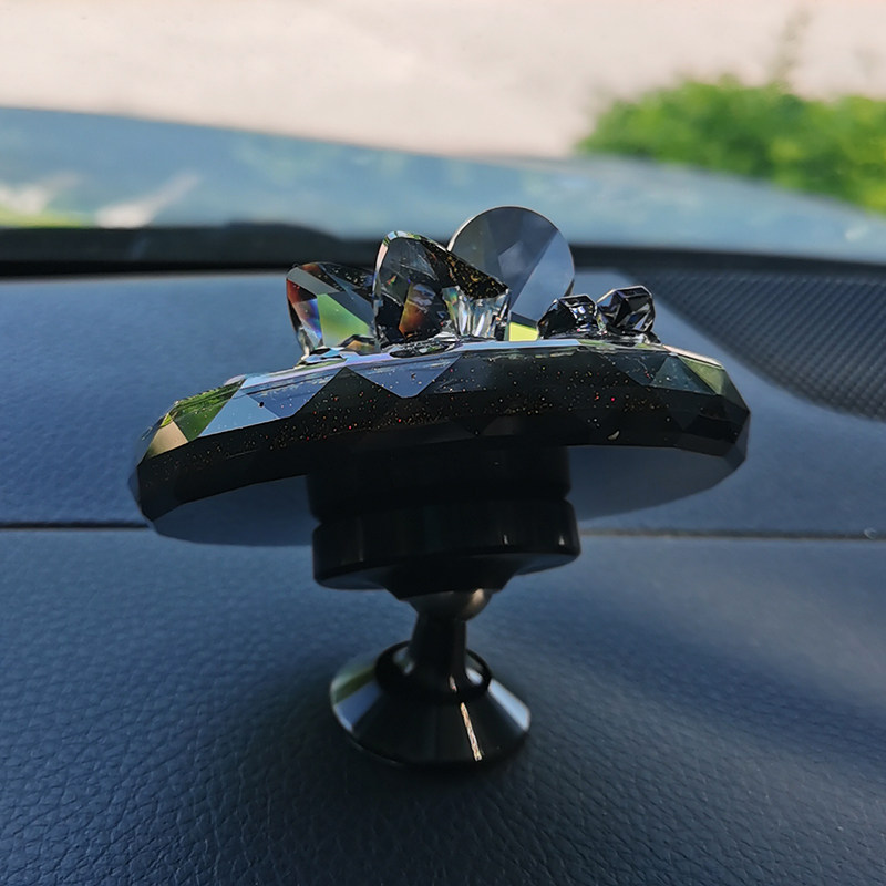 定制手工水晶簇可爱超闪临时停车号码牌挪车电话定做汽车立体摆件