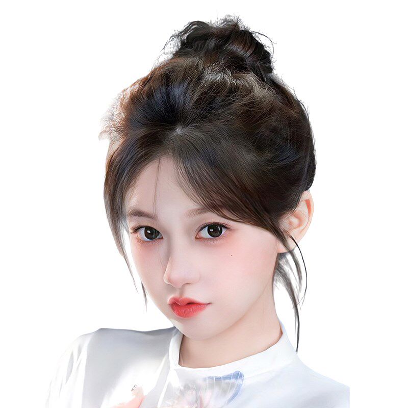胎毛刘海假发女片头顶真发假刘海蓬松自然遮白发修饰发际线补发片