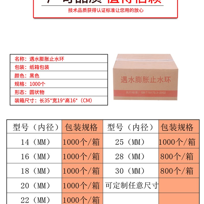 桩头钢筋遇水膨胀止水环圈橡胶密封垫片对拉螺栓地暖管pe管过墙管